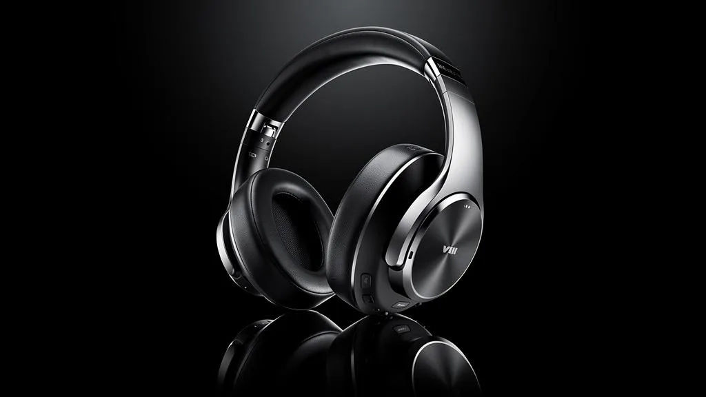Over-ear headphones flat lay