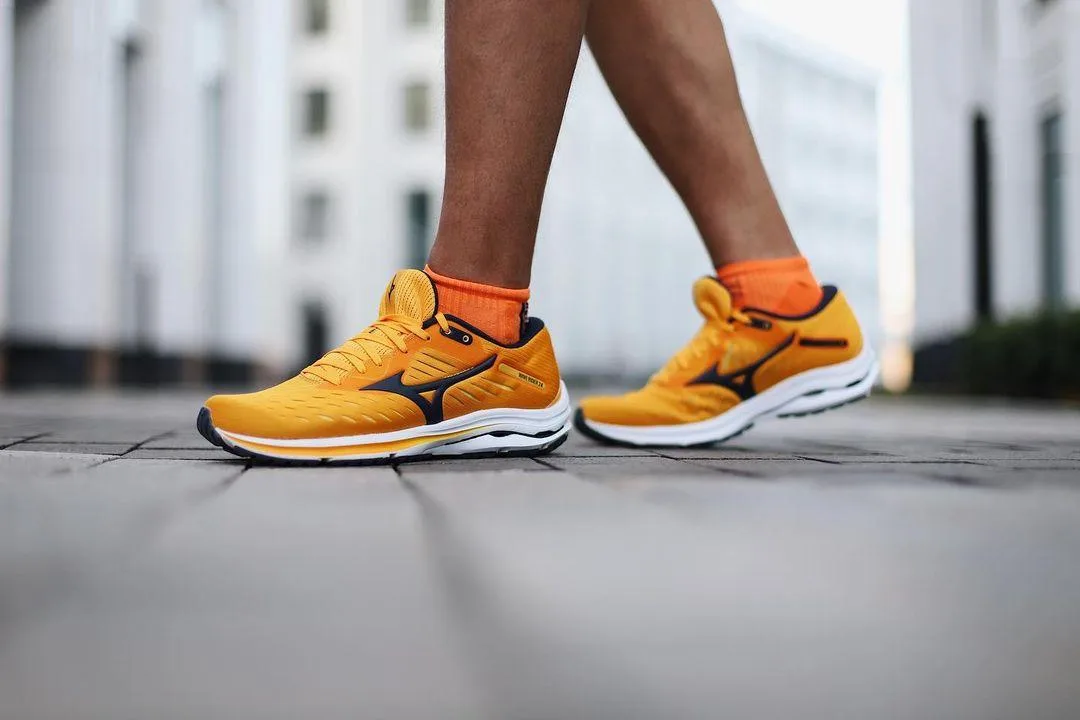 Running sneakers on a colored background
